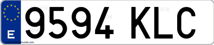 Ejemplo de matrícula de coche ordinaria 9594 KLC