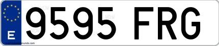 Ejemplo de matrícula española 9595 FRG