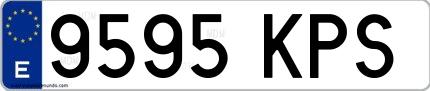 Ejemplo de matrícula española 9595 KPS