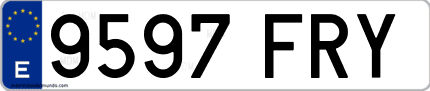 Ejemplo de matrícula de coche ordinaria 9597 FRY
