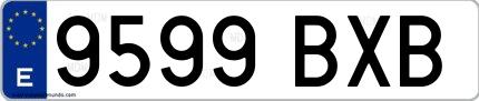 Ejemplo de matrícula española 9599 BXB