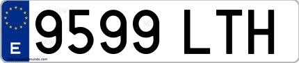 Ejemplo de matrícula española 9599 LTH