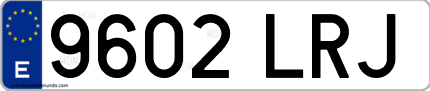Ejemplo de matrícula de coche ordinaria 9602 LRJ