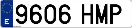 Ejemplo de matrícula española 9606 HMP