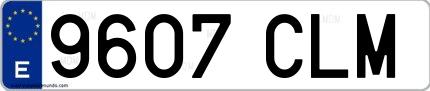 Ejemplo de matrícula española 9607 CLM