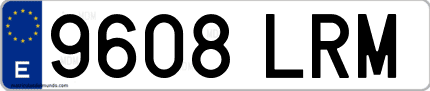 Ejemplo de matrícula de coche ordinaria 9608 LRM