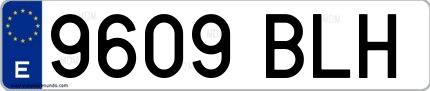 Ejemplo de matrícula española 9609 BLH