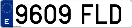 Ejemplo de matrícula de coche ordinaria 9609 FLD