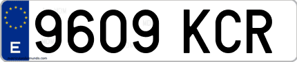 Ejemplo de matrícula de coche ordinaria 9609 KCR
