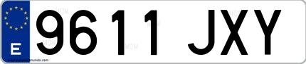 Ejemplo de matrícula española 9611 JXY
