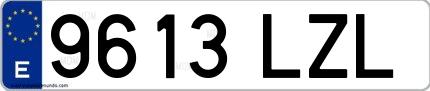 Ejemplo de matrícula española 9613 LZL