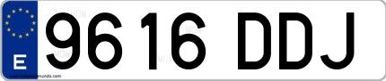 Ejemplo de matrícula española 9616 DDJ