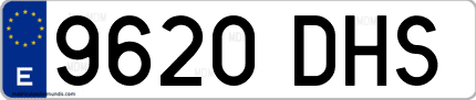 Ejemplo de matrícula de coche ordinaria 9620 DHS