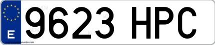 Ejemplo de matrícula española 9623 HPC