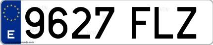 Ejemplo de matrícula española 9627 FLZ