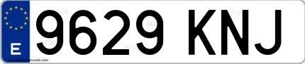 Ejemplo de matrícula española 9629 KNJ
