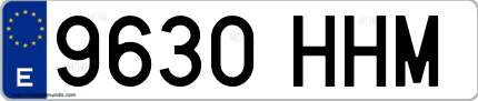 Ejemplo de matrícula de coche ordinaria 9630 HHM
