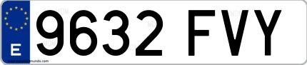 Ejemplo de matrícula española 9632 FVY