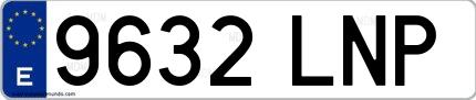 Ejemplo de matrícula española 9632 LNP