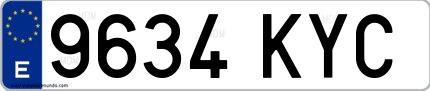 Ejemplo de matrícula española 9634 KYC