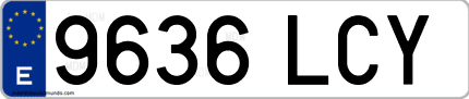 Ejemplo de matrícula de coche ordinaria 9636 LCY