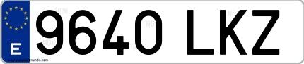 Ejemplo de matrícula española 9640 LKZ