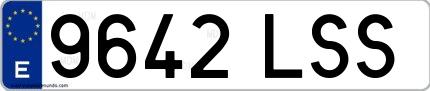 Ejemplo de matrícula española 9642 LSS