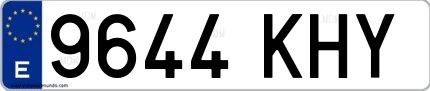 Ejemplo de matrícula española 9644 KHY