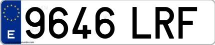Ejemplo de matrícula española 9646 LRF