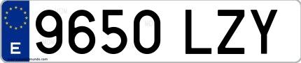 Ejemplo de matrícula española 9650 LZY