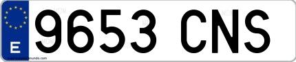 Ejemplo de matrícula española 9653 CNS
