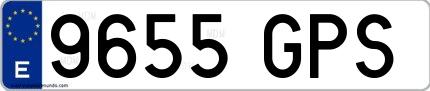 Ejemplo de matrícula española 9655 GPS