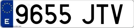 Ejemplo de matrícula española 9655 JTV