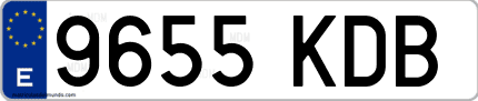 Ejemplo de matrícula de coche ordinaria 9655 KDB
