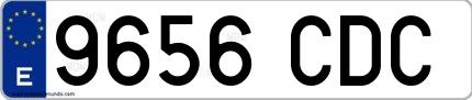 Ejemplo de matrícula española 9656 CDC