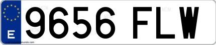 Ejemplo de matrícula española 9656 FLW