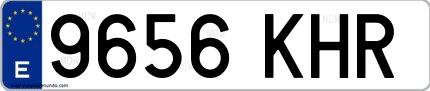 Ejemplo de matrícula española 9656 KHR