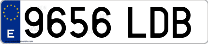 Ejemplo de matrícula de coche ordinaria 9656 LDB