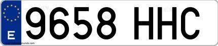 Ejemplo de matrícula española 9658 HHC