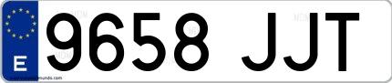 Ejemplo de matrícula española 9658 JJT