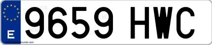 Ejemplo de matrícula española 9659 HWC