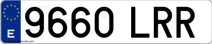 Ejemplo de matrícula española 9660 LRR