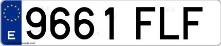 Ejemplo de matrícula española 9661 FLF