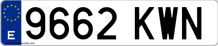 Ejemplo de matrícula de coche ordinaria 9662 KWN