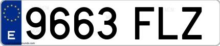 Ejemplo de matrícula española 9663 FLZ