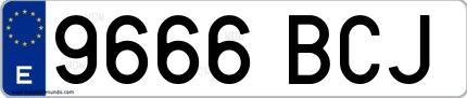 Ejemplo de matrícula española 9666 BCJ
