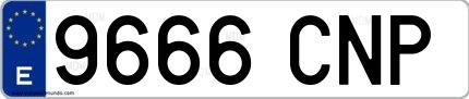 Ejemplo de matrícula española 9666 CNP