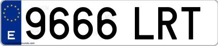 Ejemplo de matrícula española 9666 LRT