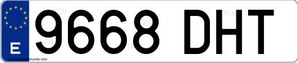 Ejemplo de matrícula española 9668 DHT