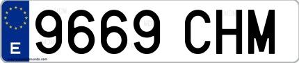 Ejemplo de matrícula española 9669 CHM